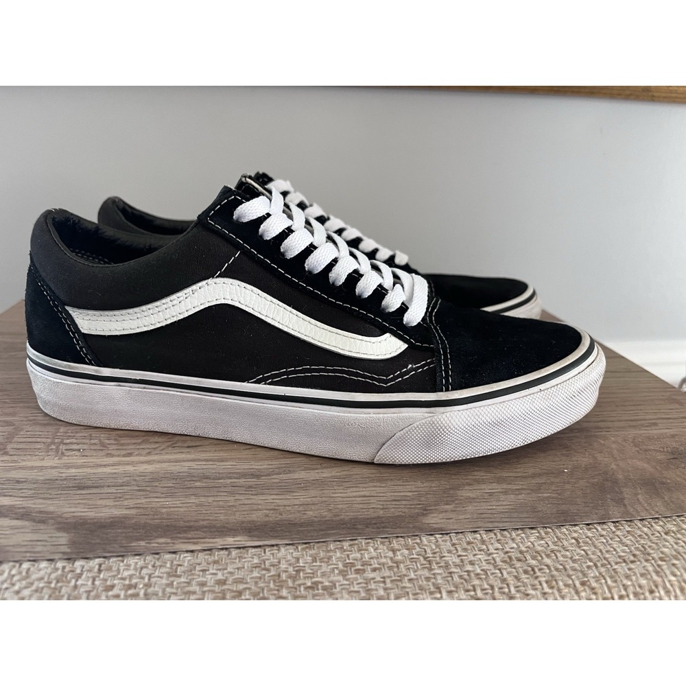 Vans Sneakers Mens 7.5 Womens 9‎ Black Suede Canvas Low Top Skate Shoe Skater M1